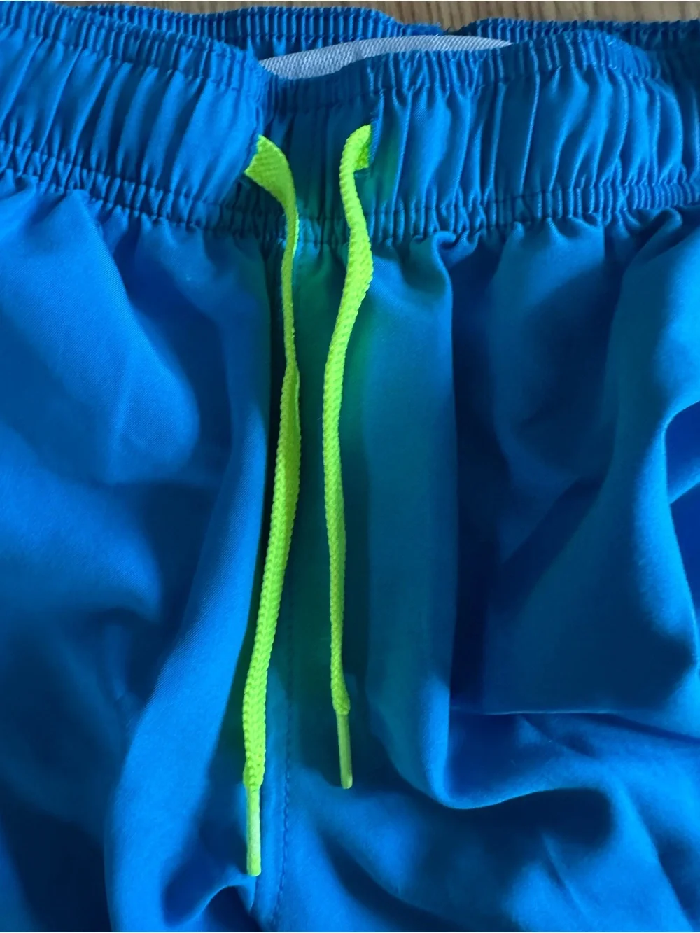 Speedo Blue and Neon Green Boys Swim Trunks